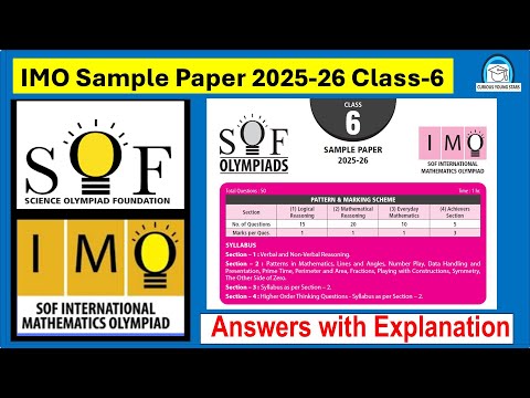🔢 IMO Class 6 Sample Paper 2025-26 Solved ✅ | Boost Your Olympiad Prep! 🏆