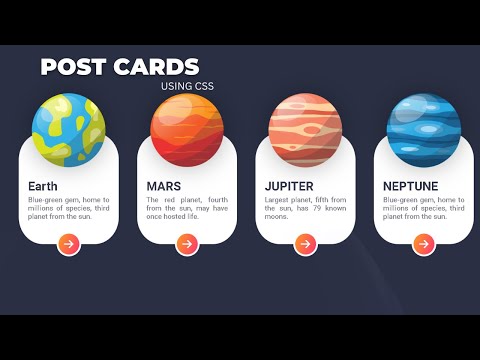 How to Design Post Cards using Html and Css | tutorial for beinners