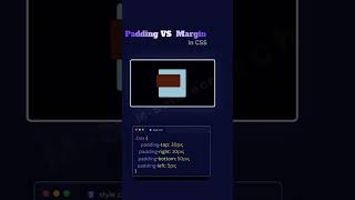 CSS Padding vs Margin #cssanimation #htmldesign #webdesign #cssboxmodel #learnhtml5andcss3 #shorts