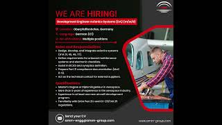 We’re #Hiring || Position: Development Engineer Avionics Systems (DA) (m/w/d)