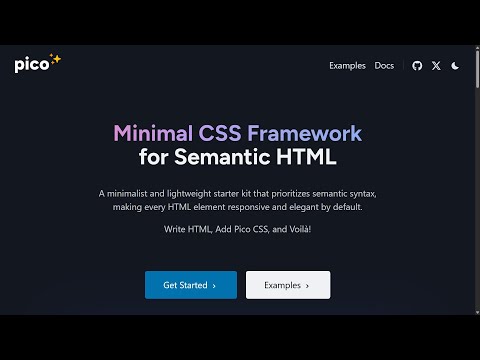 Pico CSS - Minimal CSS Frameworkfor Semantic HTML