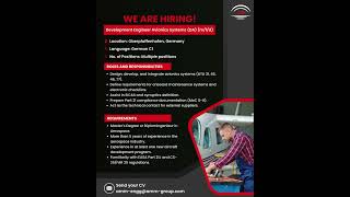We’re #Hiring || Position: Development Engineer Avionics Systems (DA) (m/f/d)