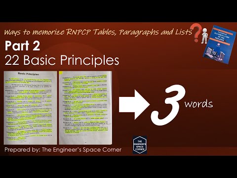 Ways to Memorize RNPCP Contents Part 2 | The Engineer's Space Corner