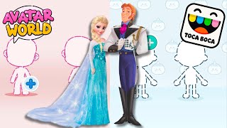 ELSA & HANS FROZEN IN AVATAR WORLD VS TOCA BOCA \\ PAZU\\ DORA #avatarworld #tocaboca #frozen #elsa