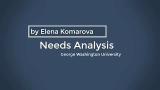 Training Needs Analysis