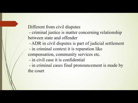 Role of Alternate Dispute Resolution in Criminal Justice System