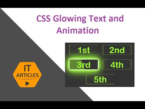 CSS Glowing Text and Animations | IT Articles