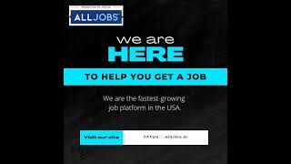 We are here to help you get a #job. We are the fastest growing #jobPlatform in the USA.