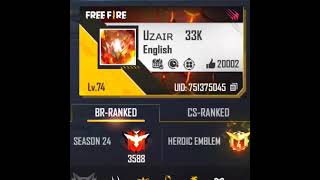 20K Like Completed In Free Fire     | Uzair Gaming #short #uzairgaming #grandmaster