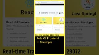 Frontend Developer Role Explained! What Do They Really Do? ReactJS Tutorial In Telugu #shorts