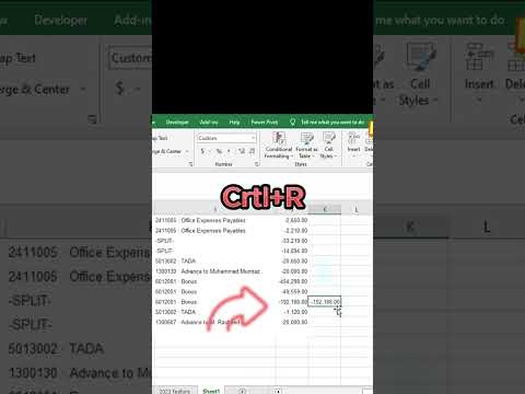 Short key of Excel
