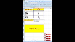 SMALL FORMULA in excel #excel #office #excel tricks #excel tips