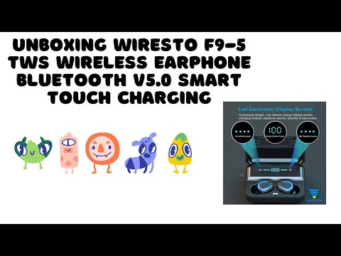 Unboxing Wiresto F9-5 Tws Wireless Earphone Bluetooth V5.0 Smart Touch Charging | Ali Express