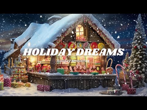 Holiday Dreams with Falling Snow | Cozy Candy Cane Vibes #HolidayAmbience #SnowyChristmas