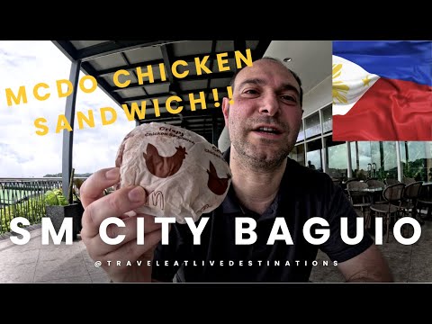 Is SM City Baguio the PLACE to BE in Baguio City!? MCDO Chicken Sandwich and outdoor seating area
