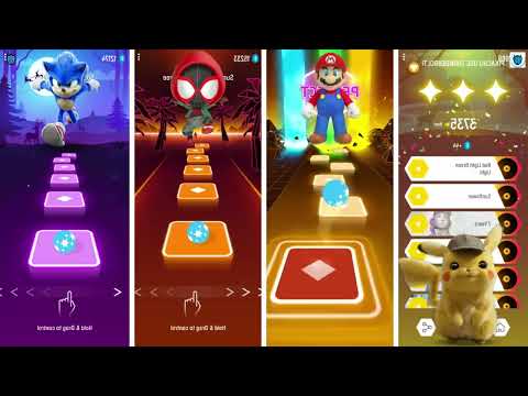Pikachu vs Mario vs Spiderman vs Sonic   Tiles Hop EDM Rush