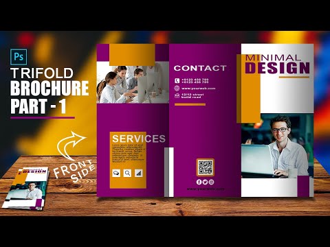 Photoshop Tutorial : Make Trifold Business Flyer Template : How To Design : Part-1