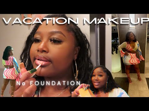 Vacation Makeup Brown Skin 🍫 (NYX, Fenty, Juvias Place, LA Girl PRO) & Plus Size SHEIN Outfit