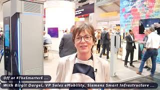 Off at #TheSmarterE with Birgit Dargel, eMobility Siemens Smart Infrastructure