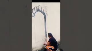 3d Wall 🧱 painting #shorts #artist #artwork #3dart #passion