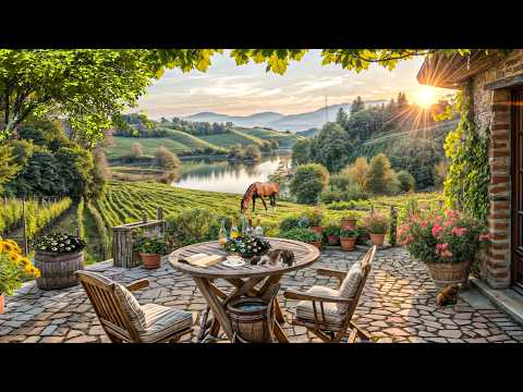 Cool Spring Morning at the Mountain Lake 🌄 Cherry Blossoms & Calm Bird Sounds | 4K Ambience