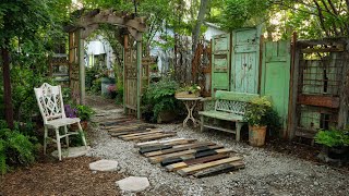 Create Small Rustic Garden Oasis Using Upcycled Material