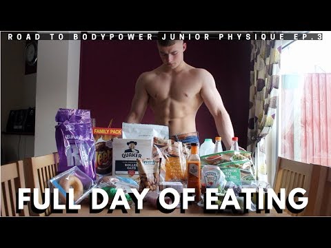 CONTEST PREP FULL DAY OF EATING/road to body power junior physique EP.3 13 WEEKS OUT
