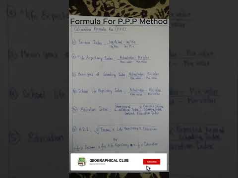 FORMULA FOR P.P.P METHOD #statistics#formula#geography#calculation  #mathematics#calcuttauniversity
