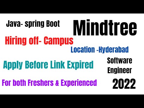 Mindtree is Hiring for Java Spring Boot Off-Campus || Freshers & Experience  both can apply || 2022