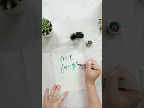Brush lettering with watercolor #shorts #lettering #brushlettering