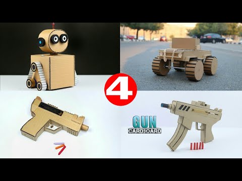 4 Amazing projects (Cardboard robot,gun and car)