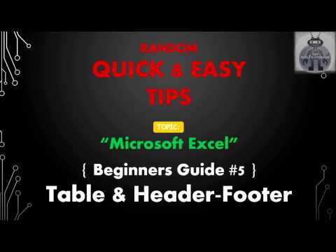 Insert Tab Sample Table & Header