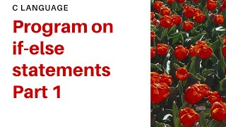 Program On if-else Statements PART-1