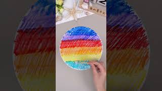 Super simple island sunset gradient painting, come and try it with your children!