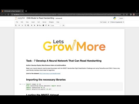 Task - 7 | Develop A Neural Network That Can Read Handwriting | LGMVIP - Data Science