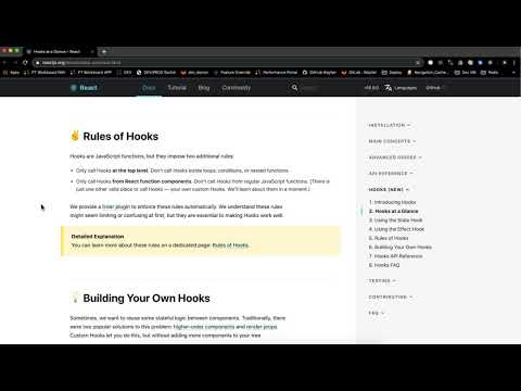 Read the Docs - Hooks at a Glance