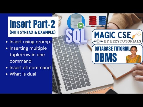 3.2 Insert in sql | Insert multiple rows| Insert all| Insert using prompt script | DML Cmd | SQL