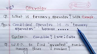 Ternary Operator in C Language | Find Greatest Among Three Numbers in C