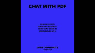 Open Community - Chat With PDF (Official Audio)