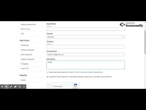 How to create Yelp API key