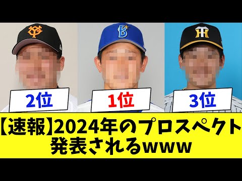 【速報】2024年のプロスペクトランキングが発表されるwww