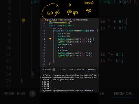 Java Interview Questions | Swapping 2 numbers | Method 1