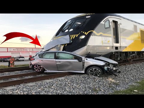 Top Extremely Dangerous Idiots Train Hit Cars #Shorts