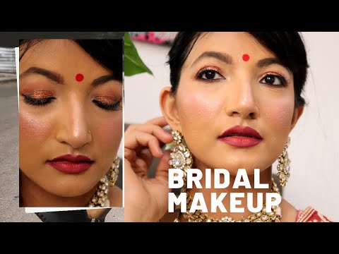 How To do bridal makeup with minimal products | wedding Guest makeup | Easiest way step by step |
