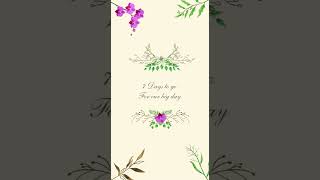Orchid wedding reminder video #wedding #weddinginvitation #weddingtemplates #weddingvideo #shorts