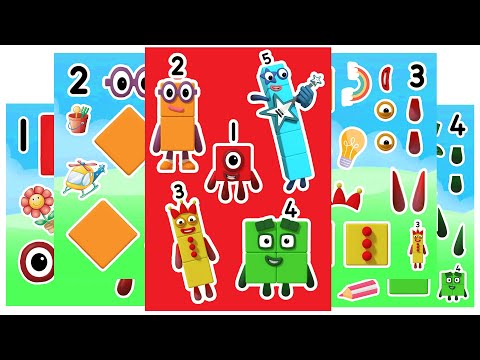 NUMBERBLOCKS! DIY Make a Face Stickers with Numberblocks 1 to 4 ASMR