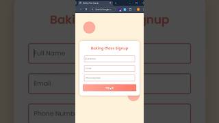Animated Baking Class Signup Form using HTML & CSS | No JavaScript