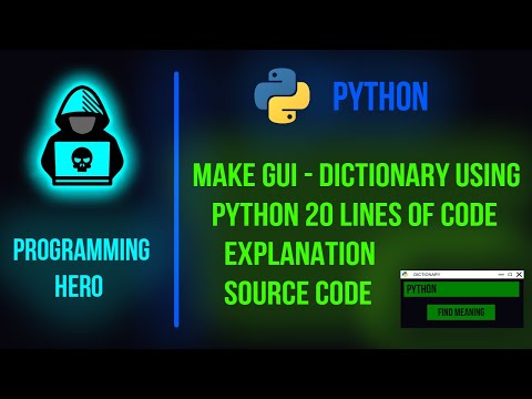 GUI DICTIONARY USING TKINTER IN PYTHON | TKINTER | PYTHON | PROGRAMMING HERO