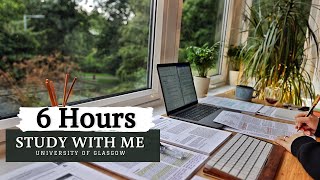 6 HOUR STUDY WITH ME | Background noise, 10 min Break, No music, Study with Merve