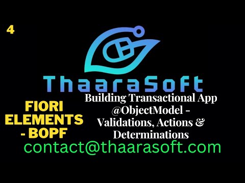 4 - BOPF - Fiori Elements - Transactional App(Validations, Actions and Determinations)